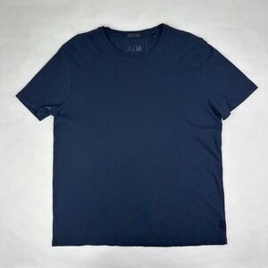 ATM Anthony Thomas Melillo Mens Navy Blue Cotton Crew Neck T-Shirt L AM4060-GAB